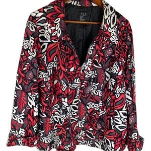 RQT women zip up vintage jacket 3X lined Hidden zipper, cotton shell, blazer